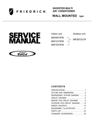 Friedrich Air Conditioner Service Manual 21