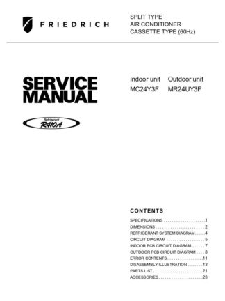 Friedrich Air Conditioner Service Manual 22