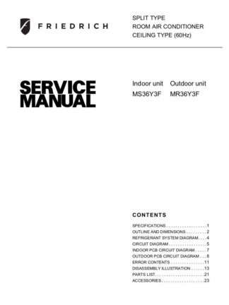 Friedrich Air Conditioner Service Manual 23