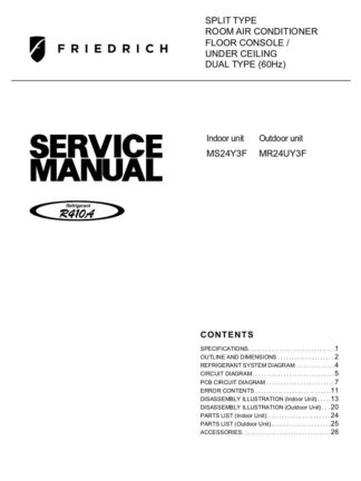 Friedrich Air Conditioner Service Manual 24
