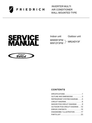 Friedrich Air Conditioner Service Manual 26