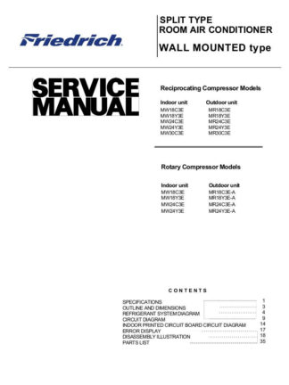 Friedrich Air Conditioner Service Repair Manual 28