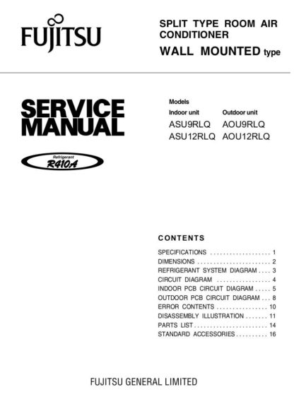 Fujitsu Air Conditioner Service Manual 01
