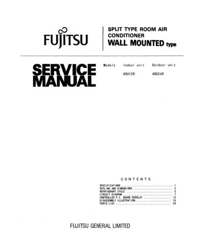 Fujitsu Air Conditioner Service Manual 09