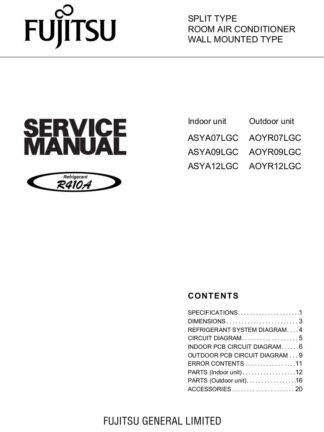 Fujitsu Air Conditioner Service Manual 10