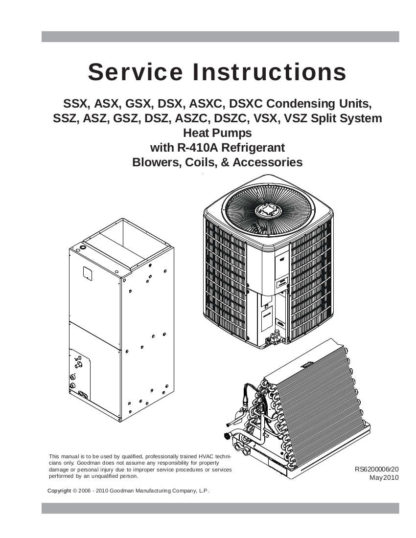 Goodman AC Service Repair Manual 06