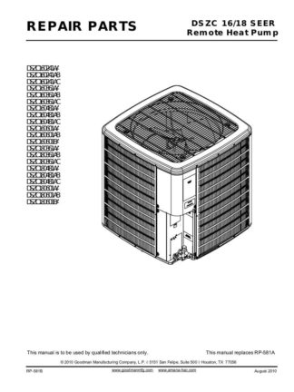 Goodman Air Conditioner Parts Manual 12