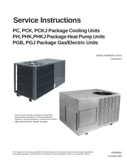 Goodman Air Conditioner Service Manual 14