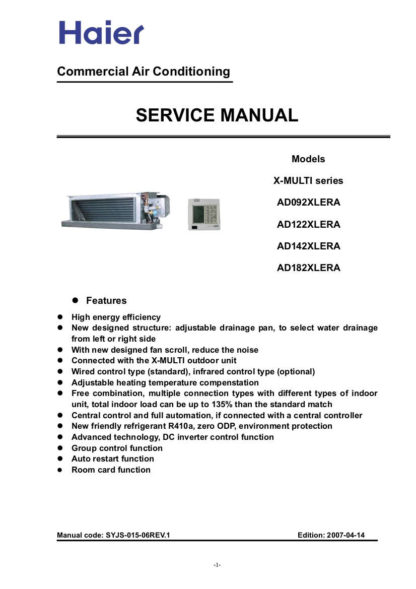Haier Air Conditioner Service Manual 01