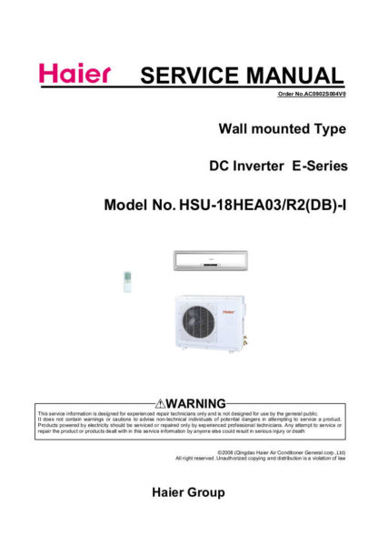 Haier Air Conditioner Service Manual 09