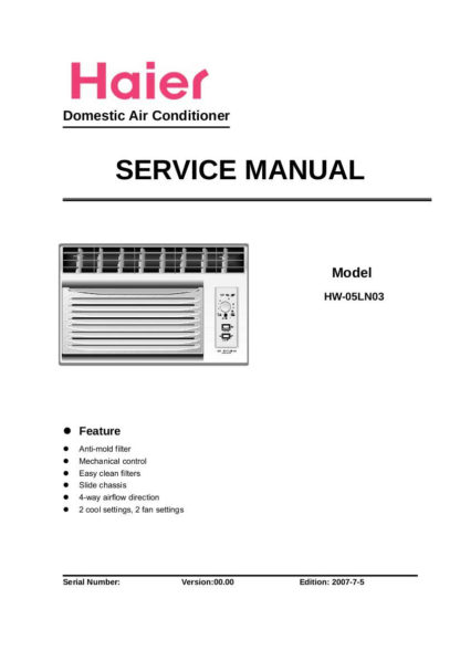 Haier Air Conditioner Service Manual 12