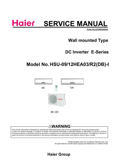 Haier Air Conditioner Service Manual 19