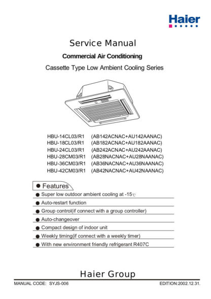 Haier Air Conditioner Service Manual 25