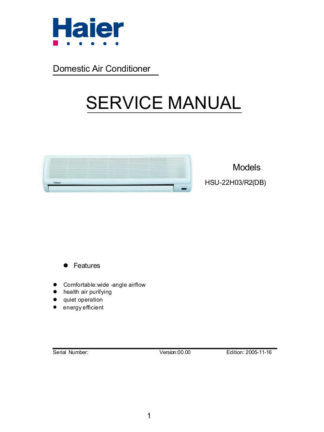 Haier Air Conditioner Service Manual 01