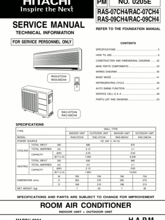 Hitachi Air Conditioner Service Manual 06