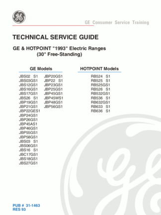 Hotpoint Range Service Manual 01