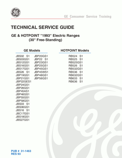 Hotpoint Range Service Manual 01