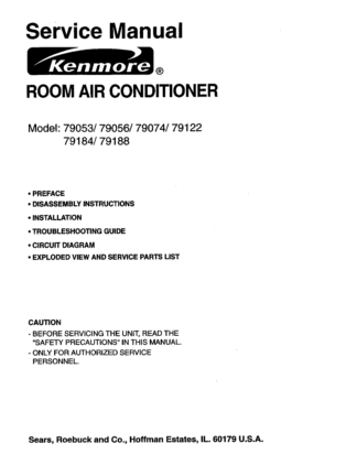 Kenmore Air Conditioner Service Manual 01