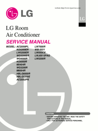 LG Air Conditioner Service Manual 14