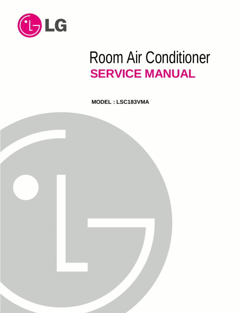 LG Air Conditioner Service Manual Model LSC183VMA