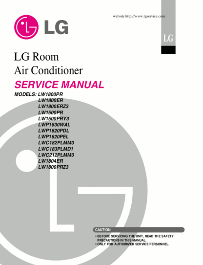 LG Air Conditioner Service Manual 69
