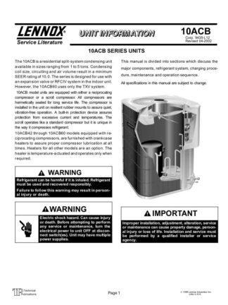 Lennox Air Conditioner Service Manual 02
