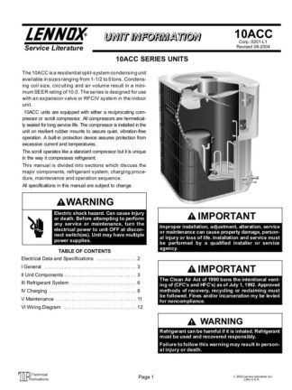 Lennox Air Conditioner Service Manual 03
