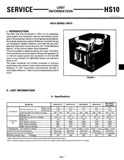 Lennox Air Conditioner Service Manual 09