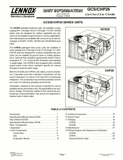 Lennox Air Conditioner Service Manual 100