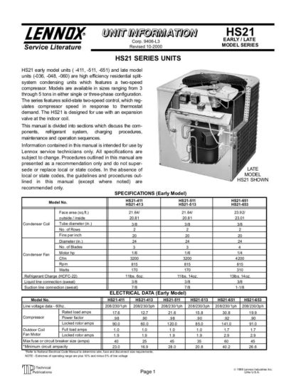 Lennox Air Conditioner Service Manual 19