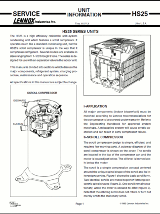 Lennox Air Conditioner Service Manual 22