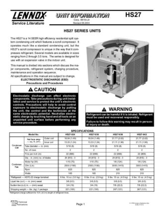 Lennox Air Conditioner Service Manual 24