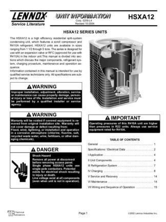 Lennox Air Conditioner Service Manual 32