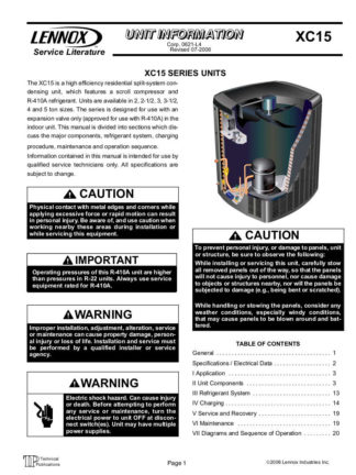Lennox Air Conditioner Service Manual 38