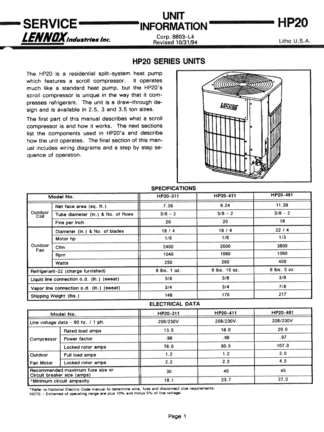 Lennox Air Conditioner Service Manual 45
