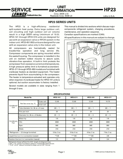Lennox Air Conditioner Service Manual 46