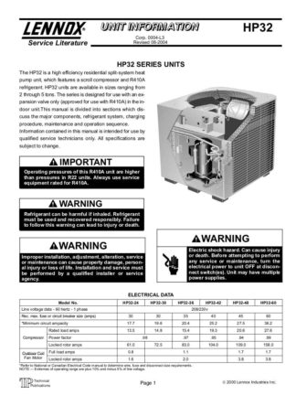 Lennox Air Conditioner Service Manual 48
