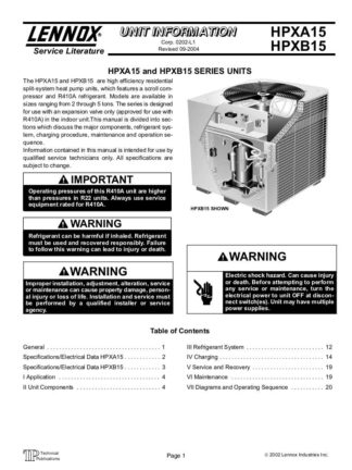 Lennox Air Conditioner Service Manual 49