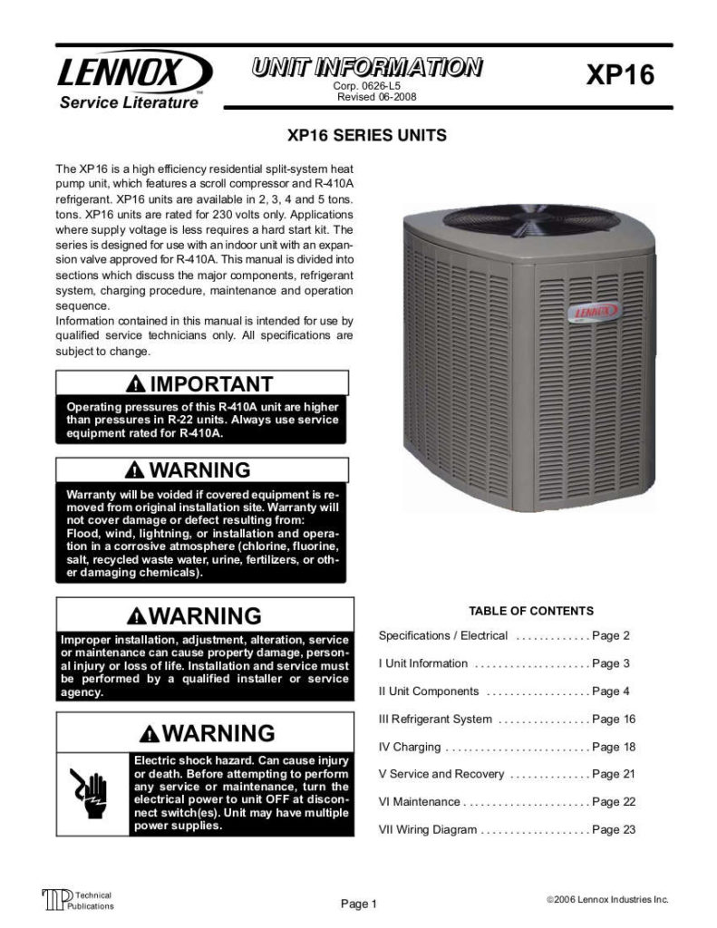 lennox-air-conditioner-service-manual-model-xp16-024