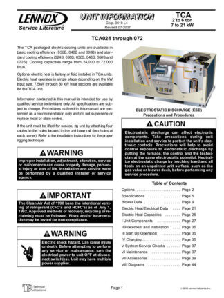 Lennox Air Conditioner Service Manual 60