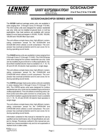 Lennox Air Conditioner Service Manual 61