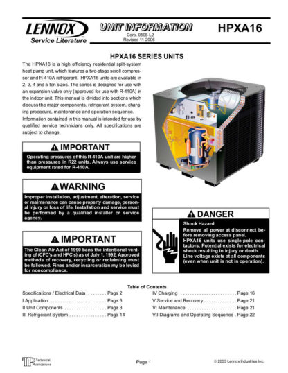 Lennox Air Conditioner Service Manual 67