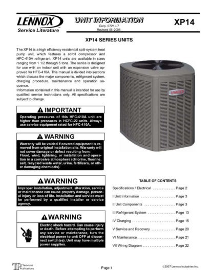 Lennox Air Conditioner Service Manual 68