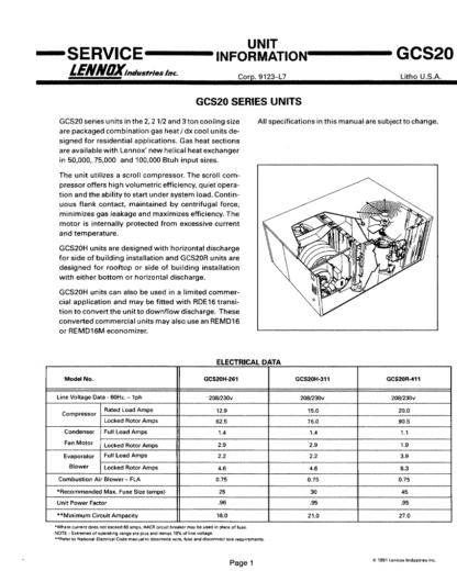 Lennox Air Conditioner Service Manual 71