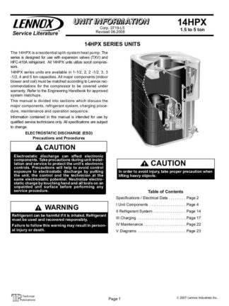 Lennox Air Conditioner Service Manual 83