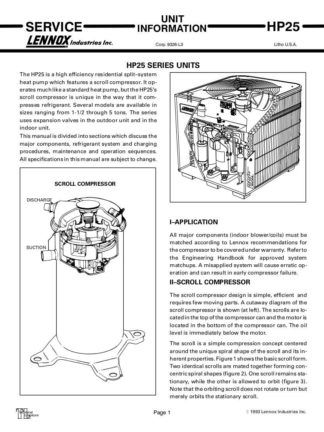 Lennox Air Conditioner Service Manual 87