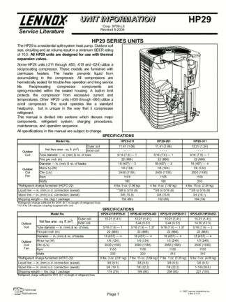 Lennox Air Conditioner Service Manual 88
