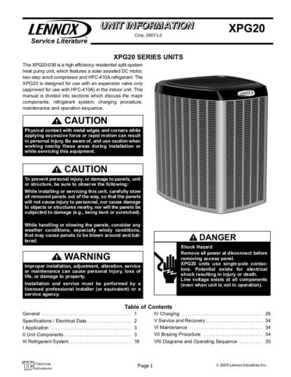 Lennox Air Conditioner Service Manual 92