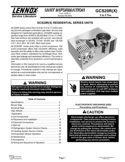 Lennox Air Conditioner Service Manual 94
