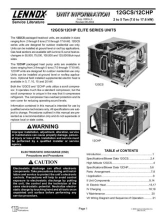Lennox Air Conditioner Service Manual 99